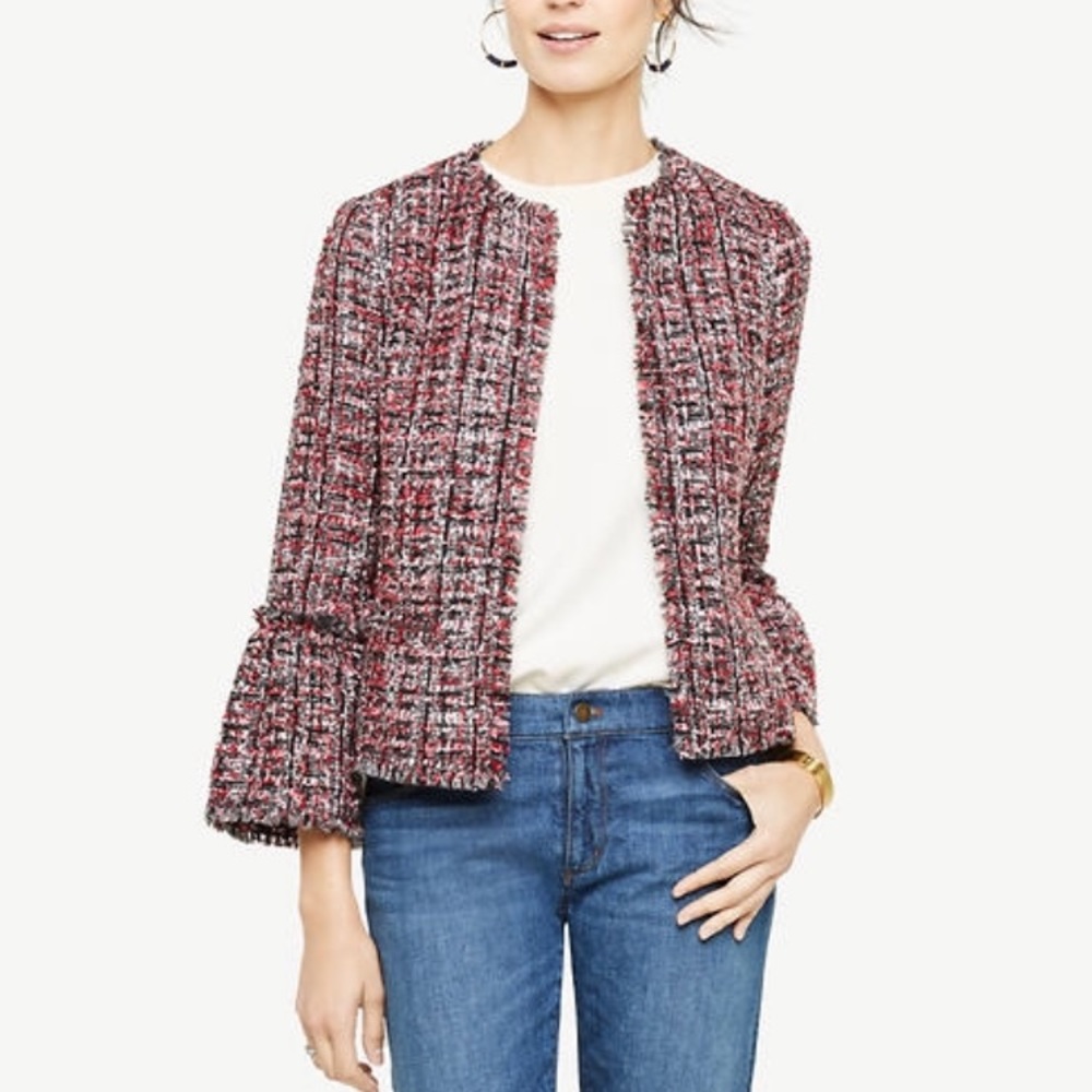Ann Taylor size 6 black tweed blazer